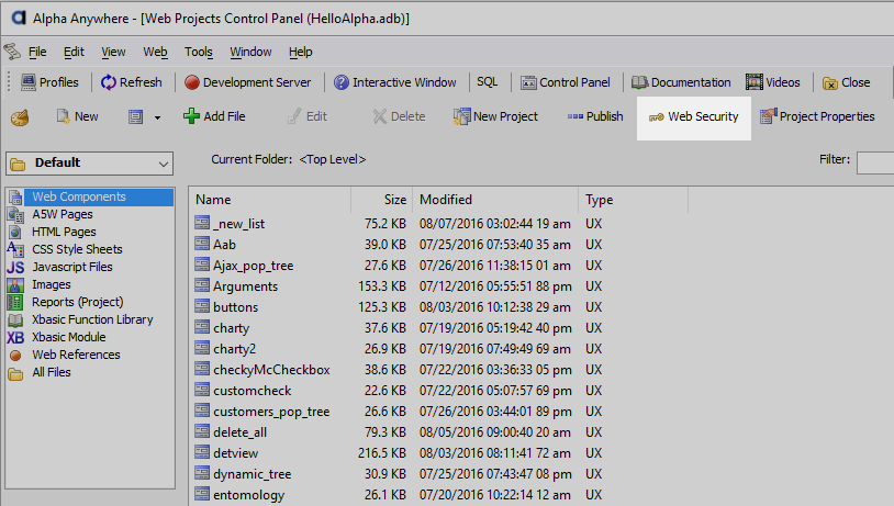 Setting Web Security